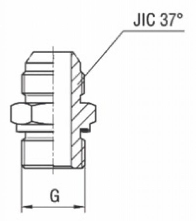 Adaptador Reto Macho BSPP com Anel ED x Macho JIC 37°