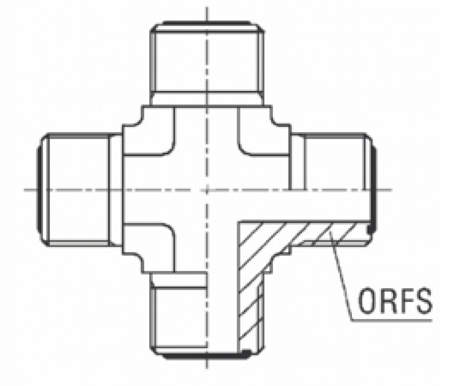 Adaptador Cruzeta Macho ORFS