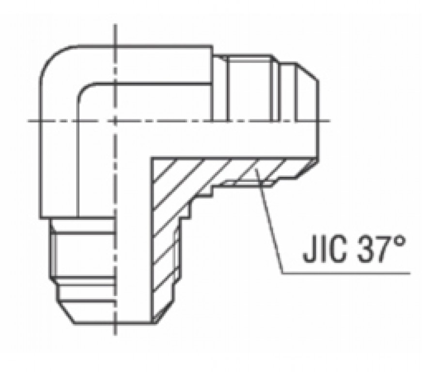 Adaptador 90° Macho JIC 37°