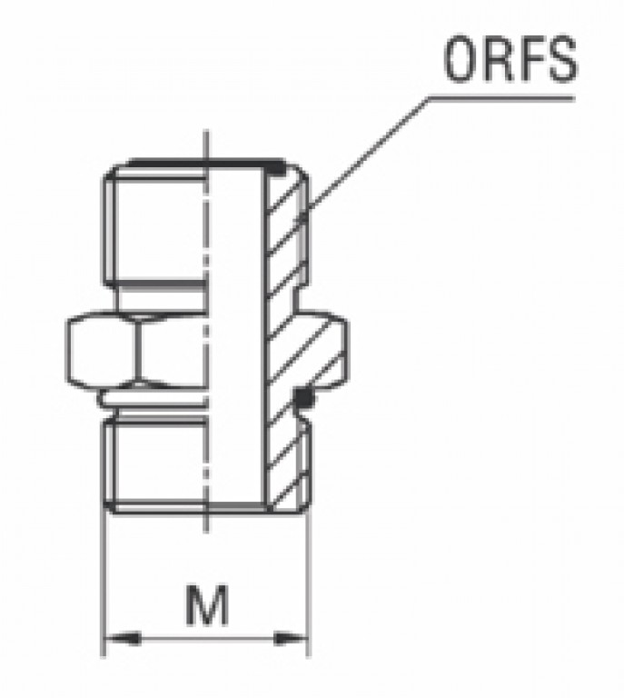 Adaptador Reto Macho Métrico com O'ring x Macho ORFS
