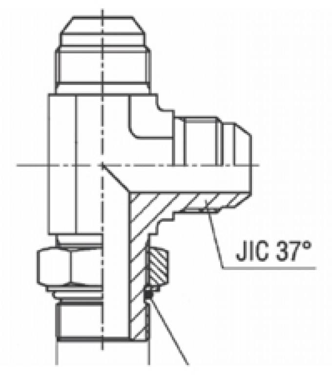 Adaptador Tee Lateral Macho UNF Orientável x Macho JIC 37°