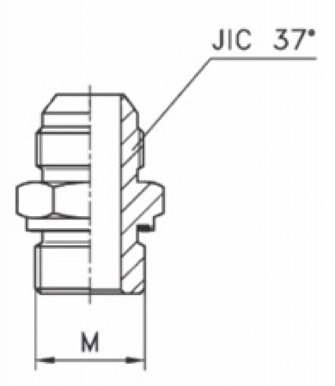 Adaptador Reto Macho Métrico com Anel ED x Macho JIC 37°