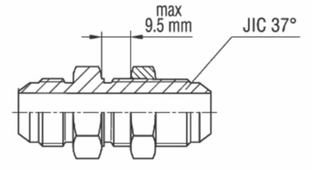 Adaptador Reto Painel Macho JIC 37°
