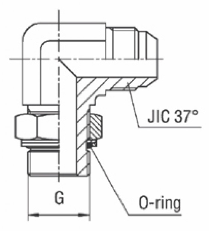 Adaptador 90° Macho BSPP Orientável x Macho JIC 37°