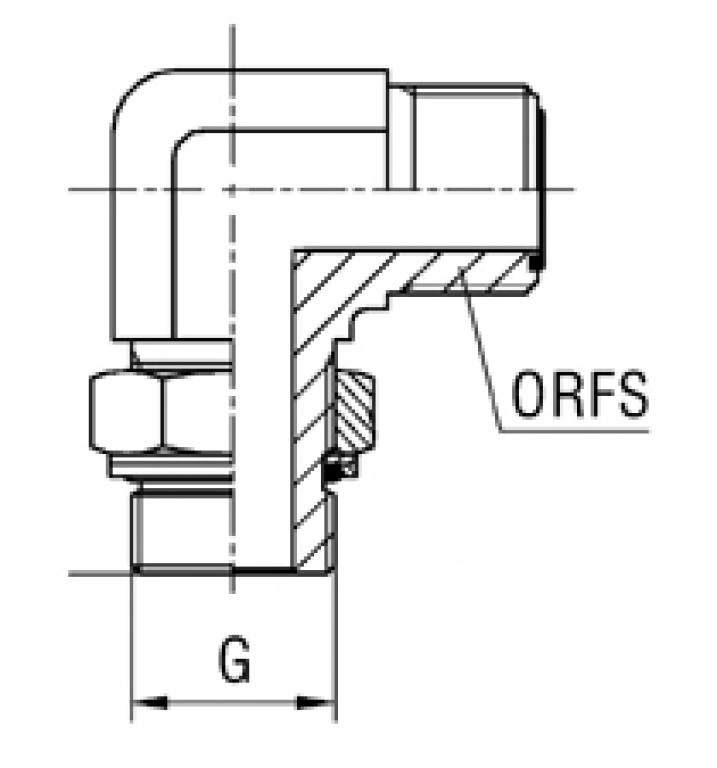 Adaptador 90° Macho BSPP Orientável x Macho ORFS