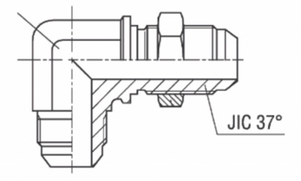 Adaptador 90° Painel Macho JIC 37°