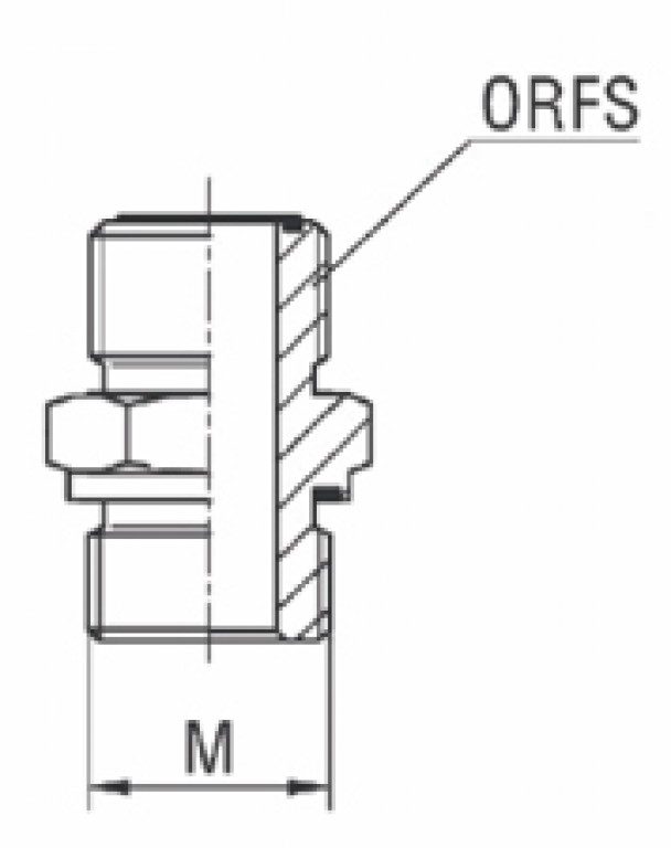 Adaptador Reto Macho Métrico com ED x Macho ORFS