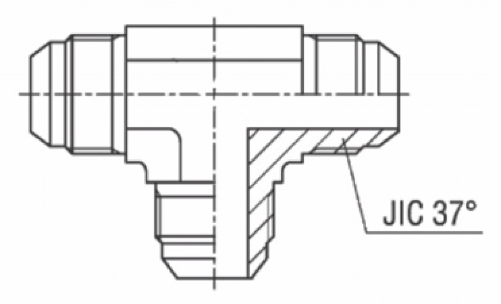 Adaptador Tee Macho JIC 37°
